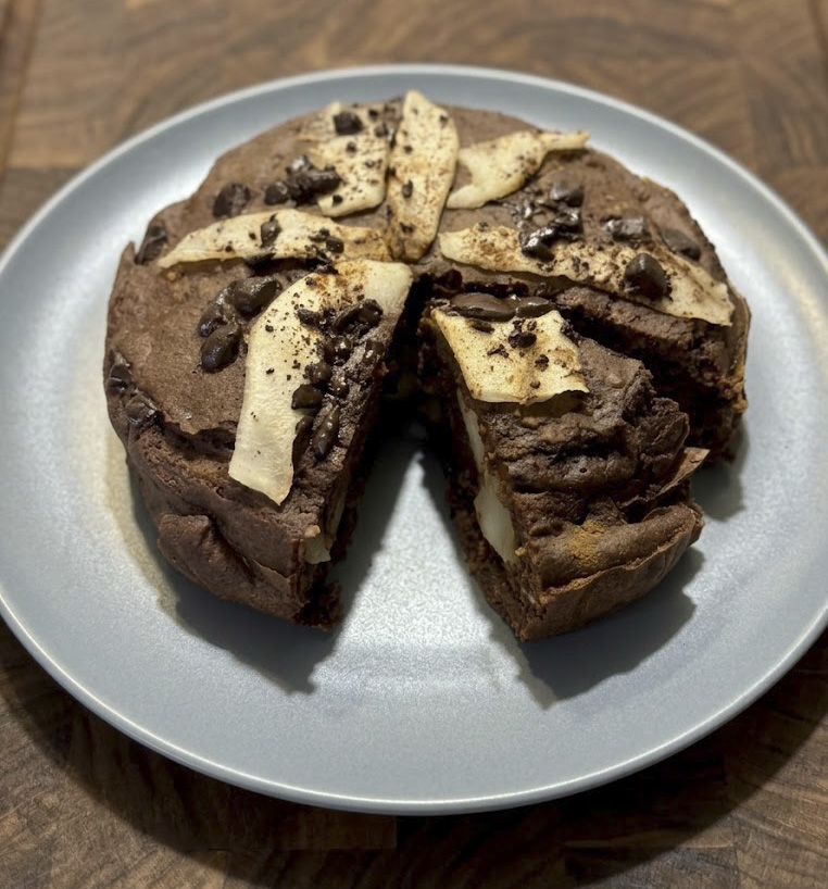 Tortino con farina di castagne pere e cioccolato
